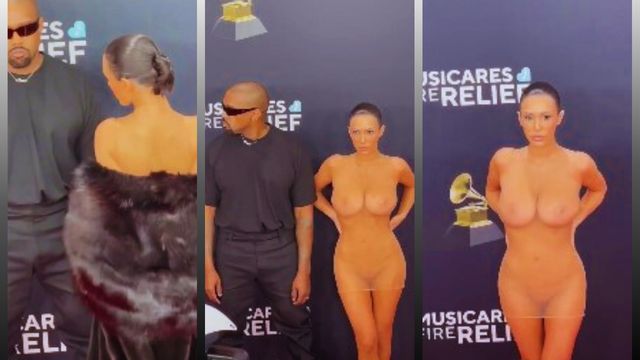 Kanye West exibindo a esposa submissa Bianca Censori pelada