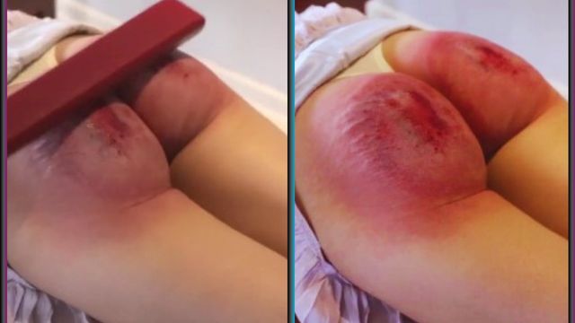 BDSM com Japonesa que levou madeirada na bunda até ficar vermelha de dor e tesão